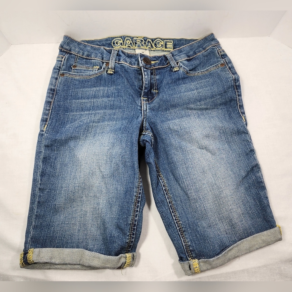 ❤️ GARAGE JEANS WOMEN'S DENIM BERMUDA SHORTS SIZE 28 FADED BLUE ❤️